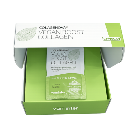 Colagenova® Vegan Boost Collagen | Веган колаген с витамин C и хиалуронова киселина - 21 бр. Зелен чай + Лимон (сашета)