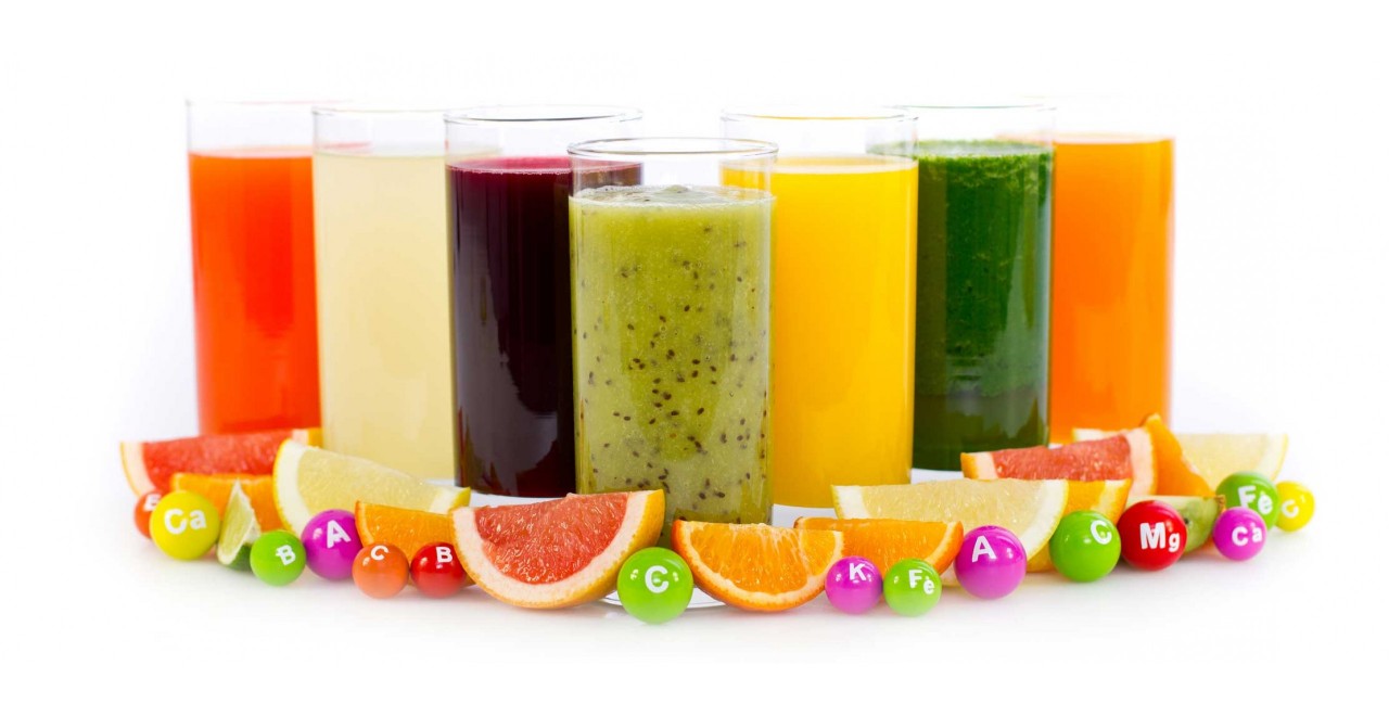Natural fruit and vegetable juices and smoothies rich in vitamins and minerals – healthy nutrition and natural wellness.